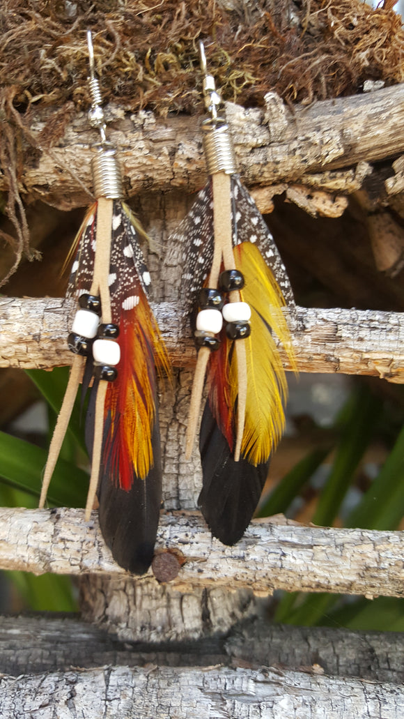 Feather (Black)  Earrings