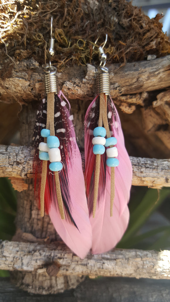 Feather (Pink) Earrings