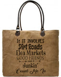Dirt Roads Recycled Military Tents Market Tote - Vintage Addiction