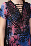Vocal Navy/ Wine Rhinestone Lace Top