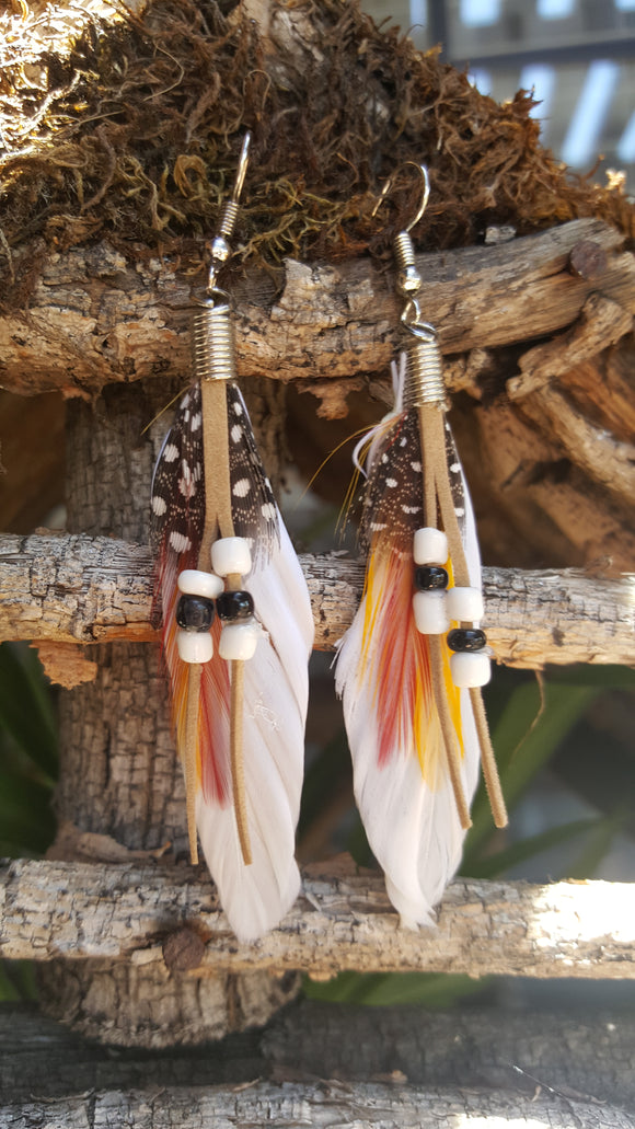 Feather (White) Earrings