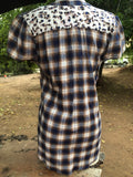 Plaid Animal print button down