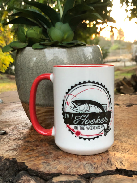 Hooker on the weekends mug