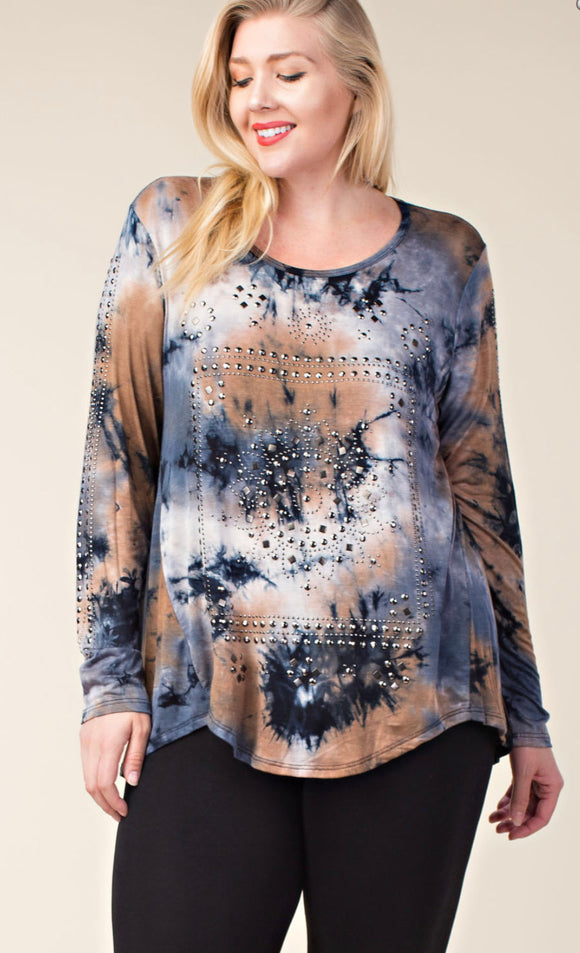 Vocal navy/ Taupe long sleeve