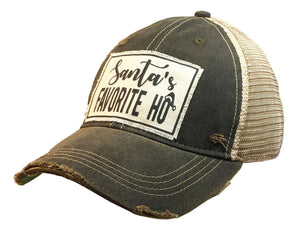 "Santa's Favorite HO" Distressed Trucker Cap