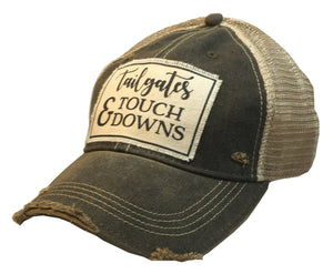 "Tailgates & Touchdowns" Distressed Baseball Cap