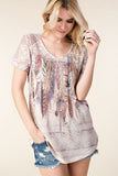 Vocal Feather Rhinestone Top